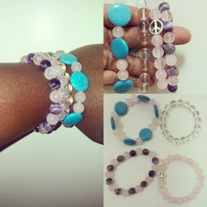 Bundle of 4 Natural Crystal Necklaces